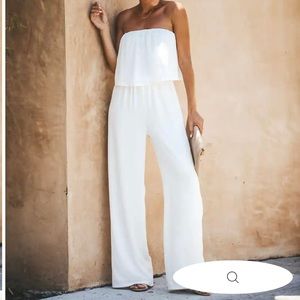 New! Vici Collection Strapless White Jumpsuit